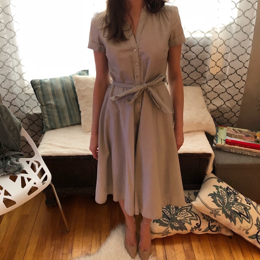 Gray/Blue Circle Skirt/ Full Skirt Dress Size 4